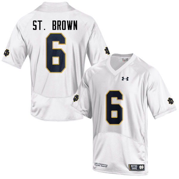 Men's NCAA Notre Dame Fighting Irish #6 Equanimeous St. Brown Stitched College Under Armour Authentic White Football Jersey OC10B08ER